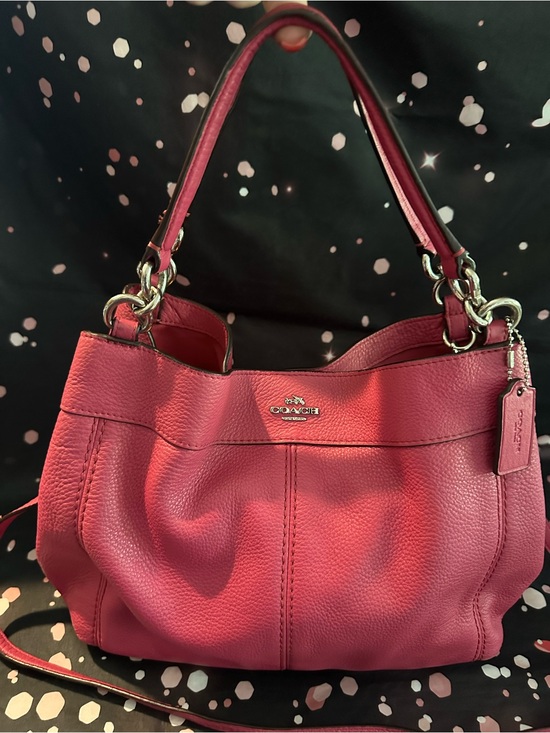 Coach Handbags - Coach Pink Leather Shoulder Bag